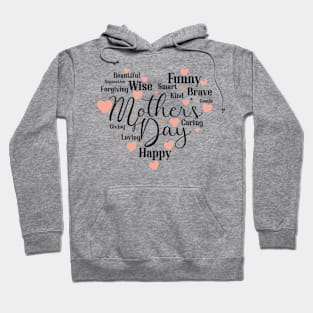 Lovely Words on a Heart Shape for Mother's Day Design Hoodie